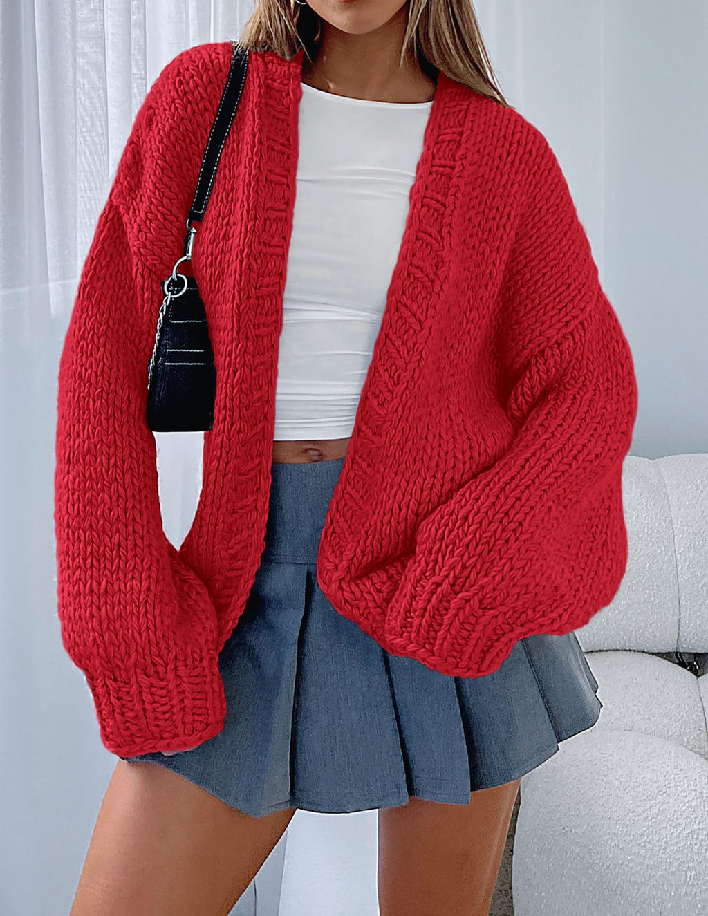 PRETTYGARDEN Cardigan Sweaters for Women Trendy Fall Fashion Long Sleeve Chunky Knit Cardigans Winter Clothing Outfits