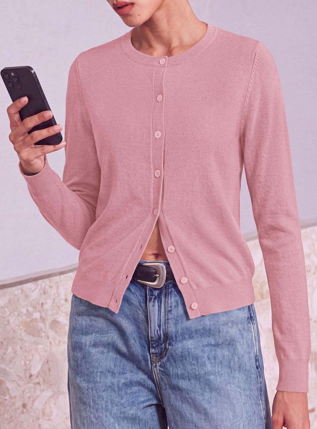 PRETTYGARDEN Lightweight Cardigans for Women Knit Sweaters Long Sleeve Button Down Shirts, Casual Work Office Going Out Tops, Fall Winter Layering Clothes, Bolero Shrugs for Dresses