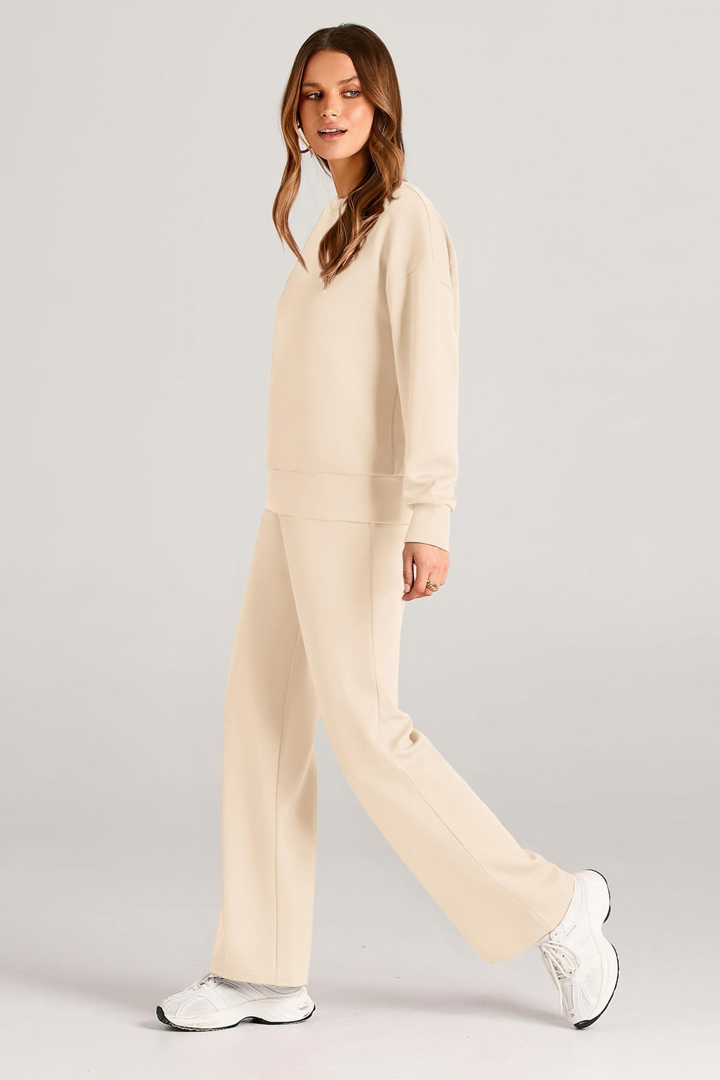 PRETTYGARDEN Womens 2 Piece Outfits Fall Long Sleeve Sweatshirt Wide Leg Pants Lounge Sets Winter Sweatsuits Tracksuit