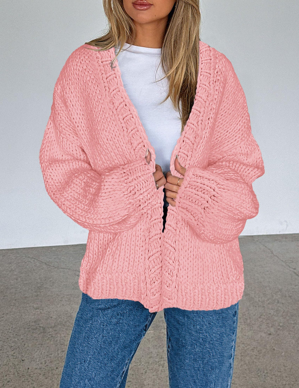 PRETTYGARDEN Cardigan Sweaters for Women Trendy Fall Fashion Long Sleeve Chunky Knit Cardigans Winter Clothing Outfits