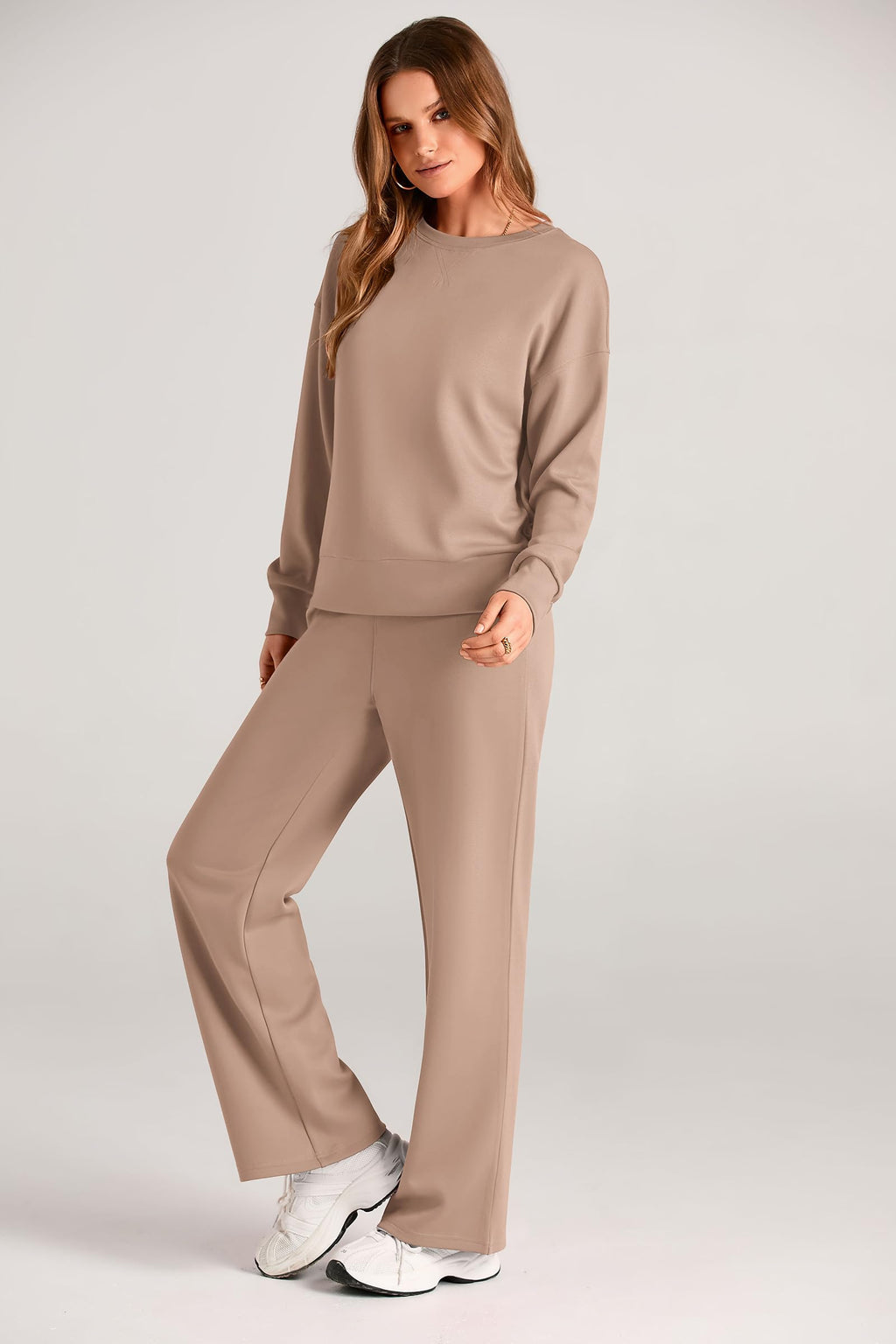 PRETTYGARDEN Womens 2 Piece Outfits Fall Long Sleeve Sweatshirt Wide Leg Pants Lounge Sets Winter Sweatsuits Tracksuit