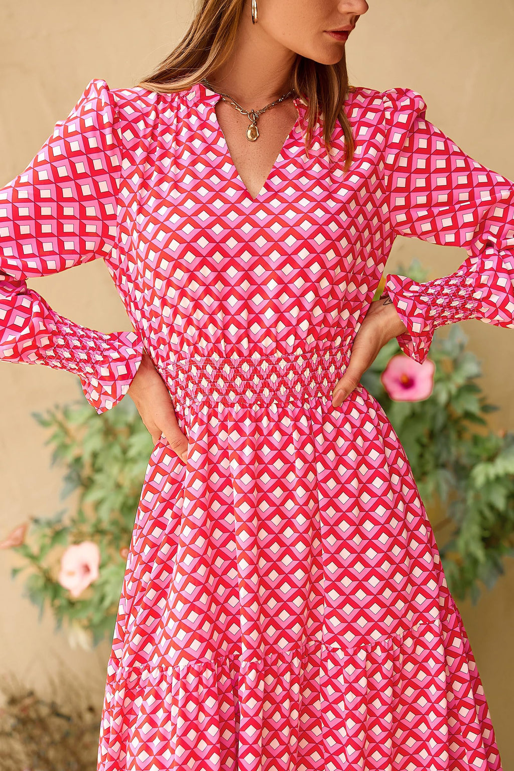 PRETTYGARDEN Women's Floral Maxi Dress Fall Long Sleeve V Neck Casual A Line Long Flowy Boho Party Dresses