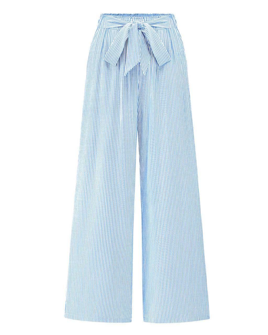 FreshPretty Palazzo Pants for Women  Fall Striped Flowy Tie Knot Wide Leg High Waist Dressy Casual Work Pants Trousers