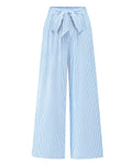 FreshPretty Palazzo Pants for Women  Fall Striped Flowy Tie Knot Wide Leg High Waist Dressy Casual Work Pants Trousers