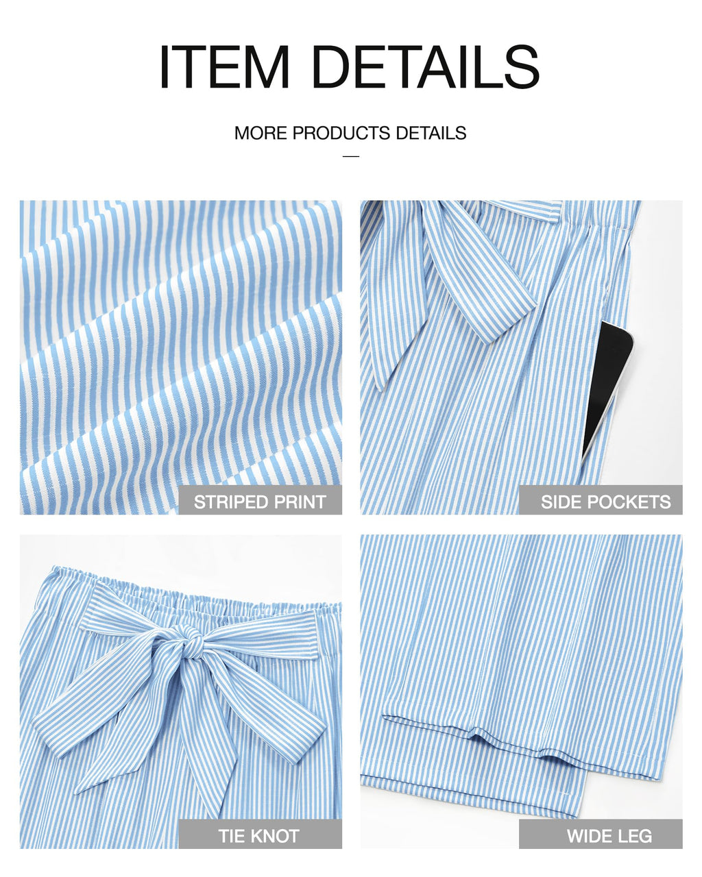 FreshPretty Palazzo Pants for Women  Fall Striped Flowy Tie Knot Wide Leg High Waist Dressy Casual Work Pants Trousers